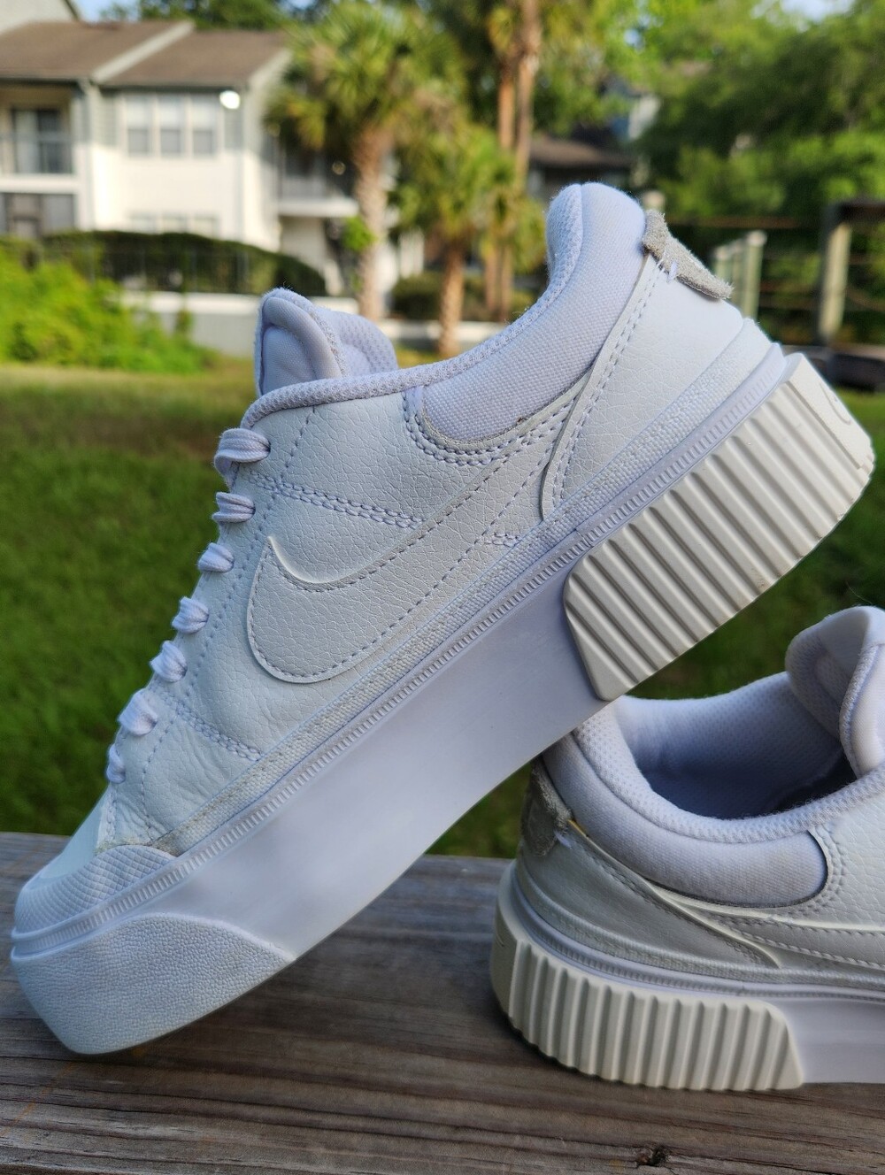 Nike Women's Court Legacy Platform White Rhinestones Customized Sneakers Size 6 - Picture 5 of 16